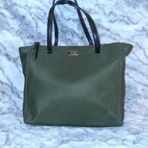 Kate Spade Green and Black Tote with Durable Design